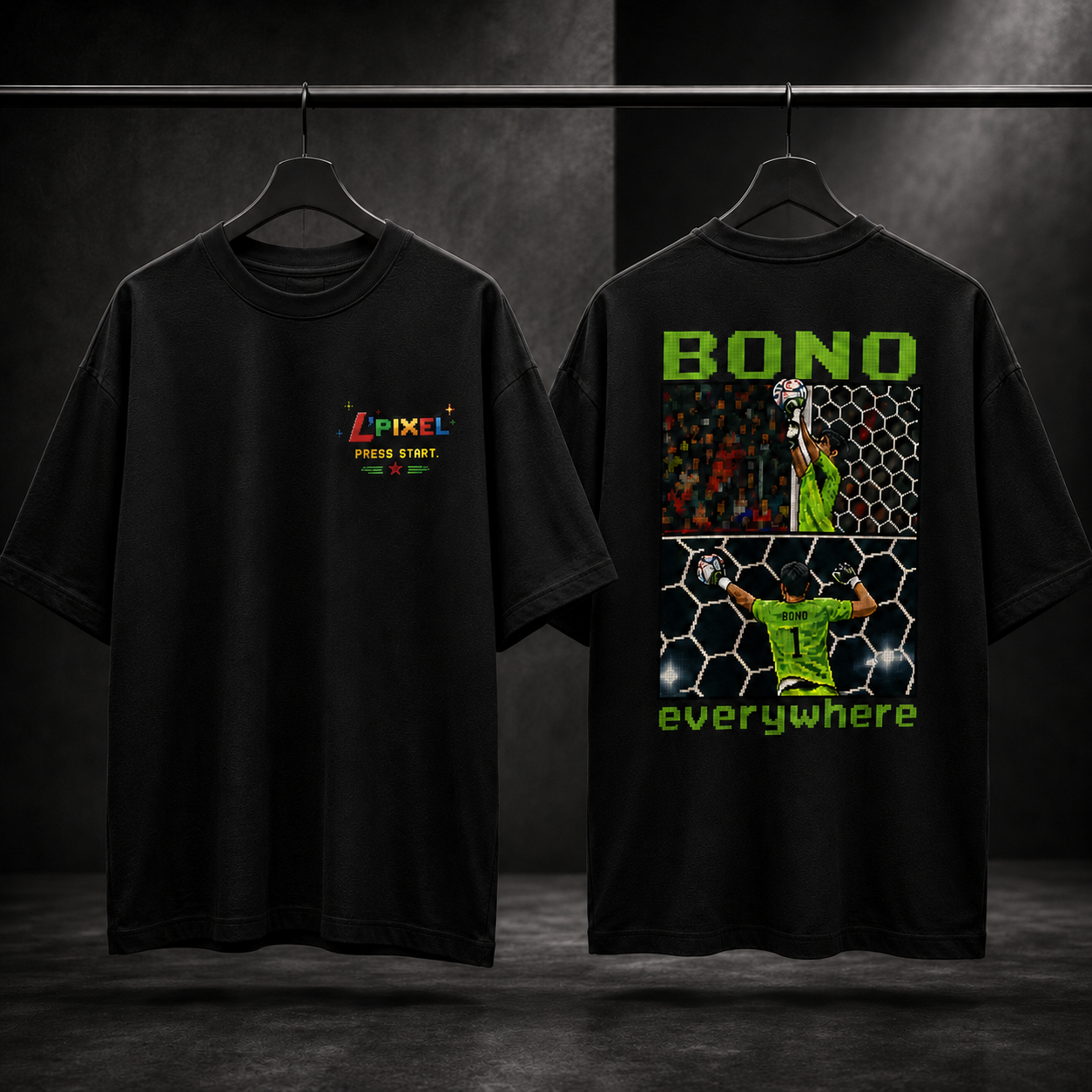 Bono Everywhere Pixel Oversized Black T-Shirt