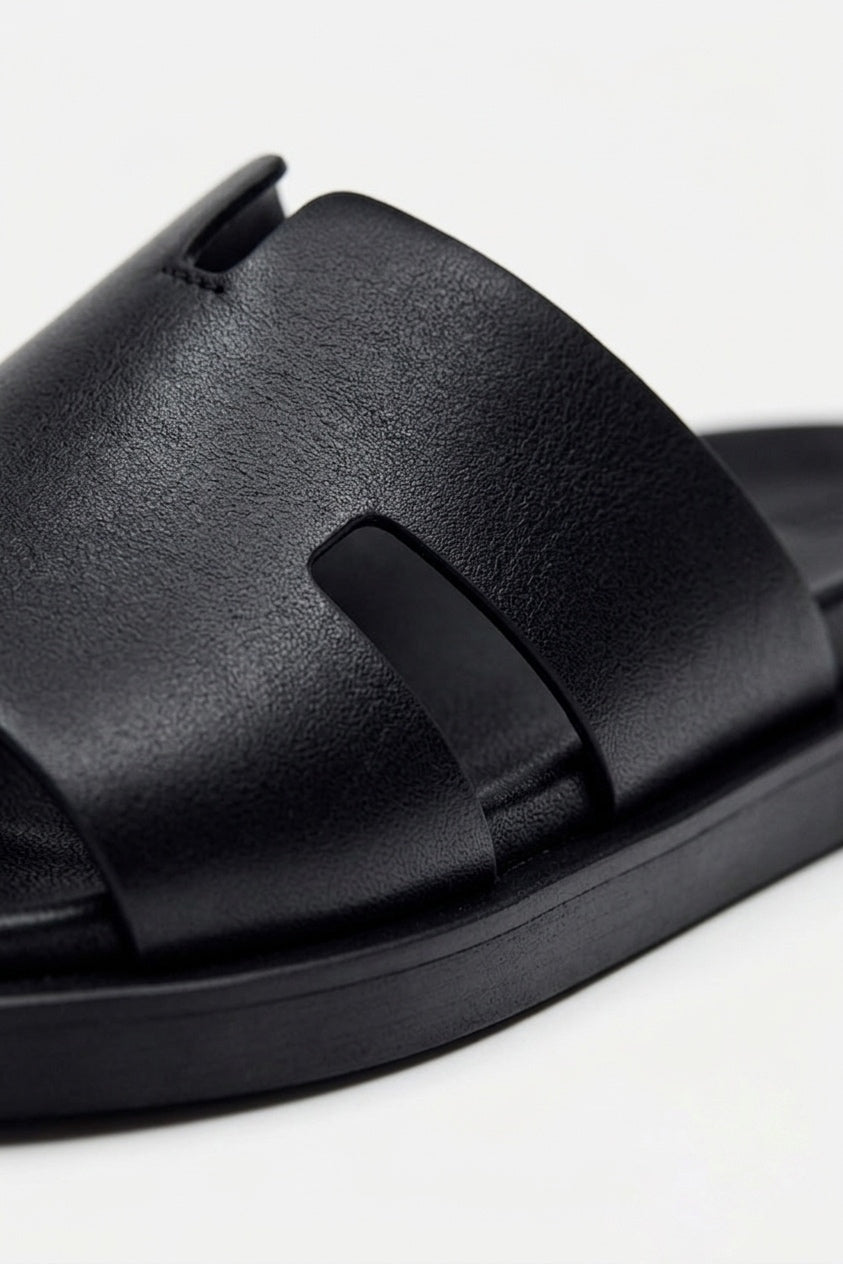 Sandales Cuir Noir
