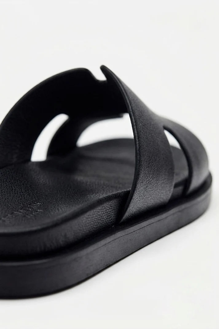 Sandales Cuir Noir - LPixel Shoes