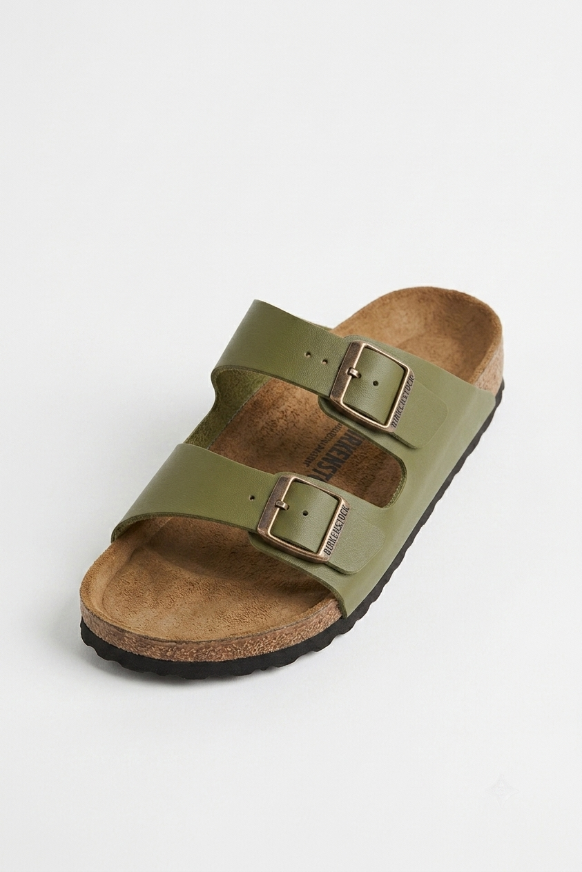 Sandales Double Boucle  Vert– Shoes