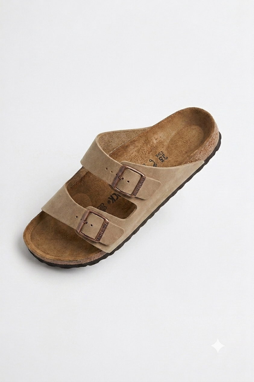 Sandales Double Boucle Beige