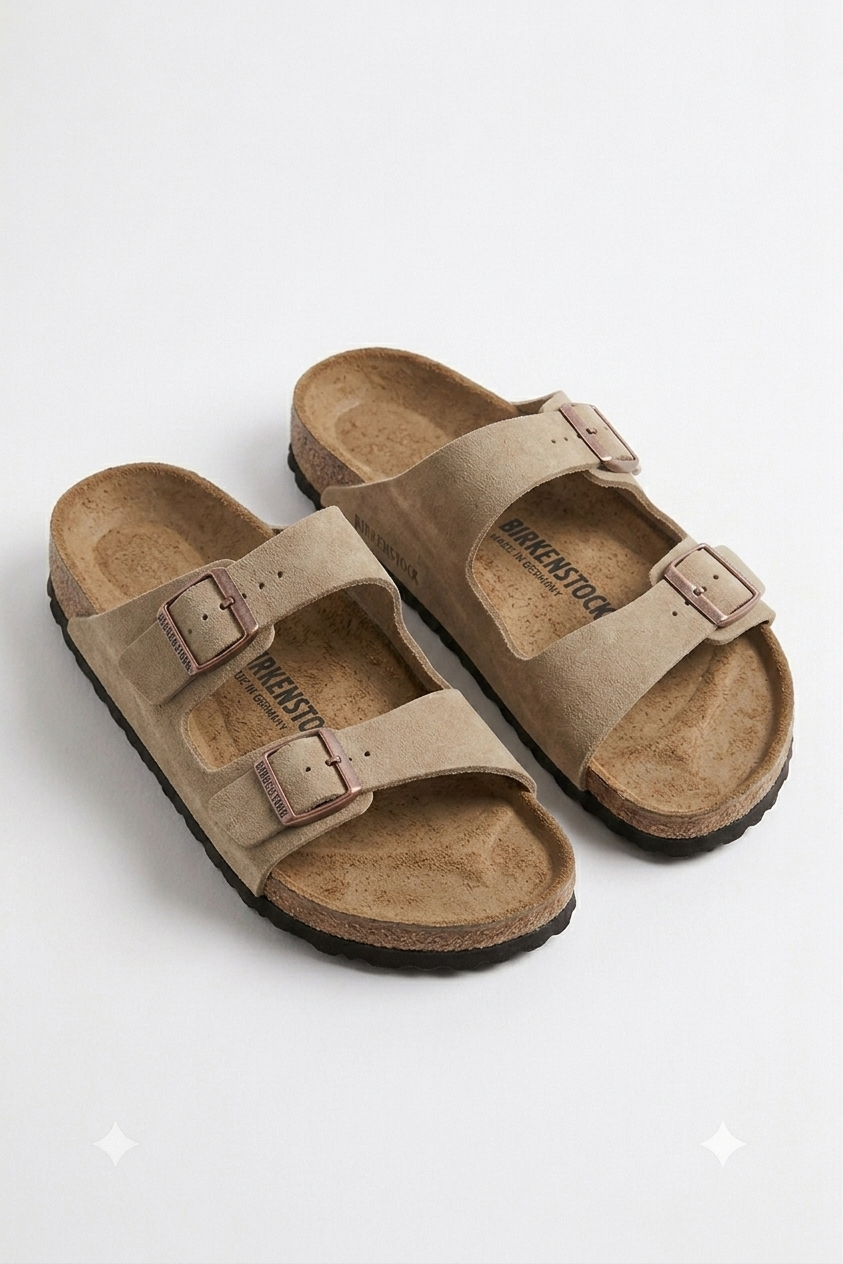 Sandales Double Boucle Beige