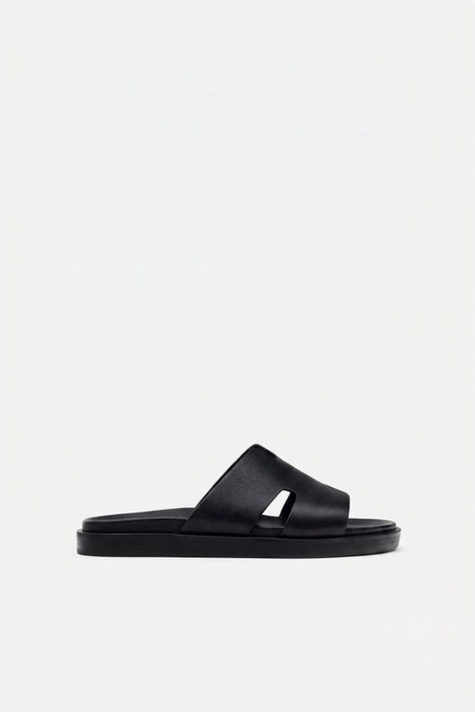 Sandales Cuir Noir