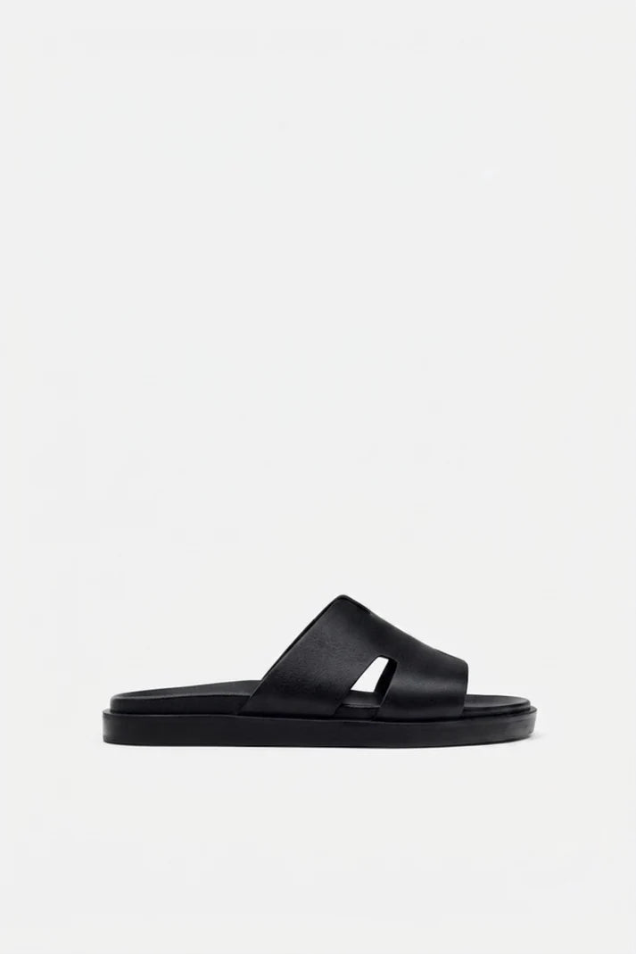 Sandales Cuir Noir - LPixel Shoes