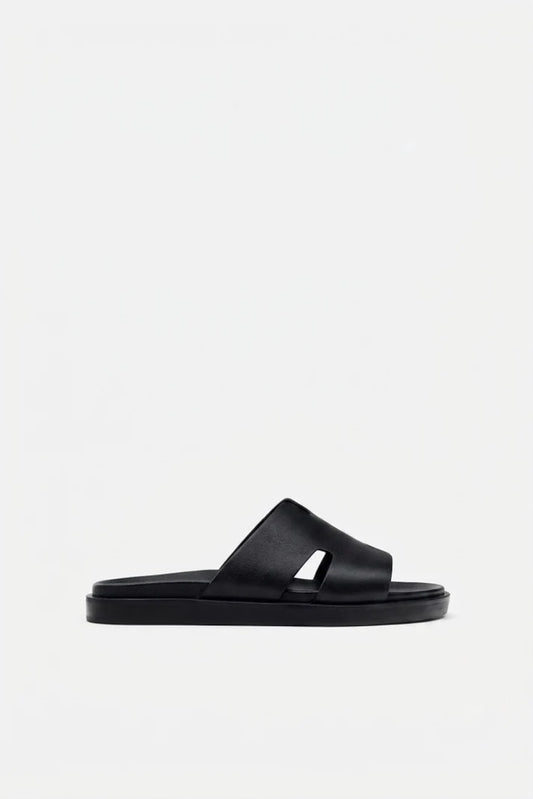 Sandales Cuir Noir - LPixel Shoes