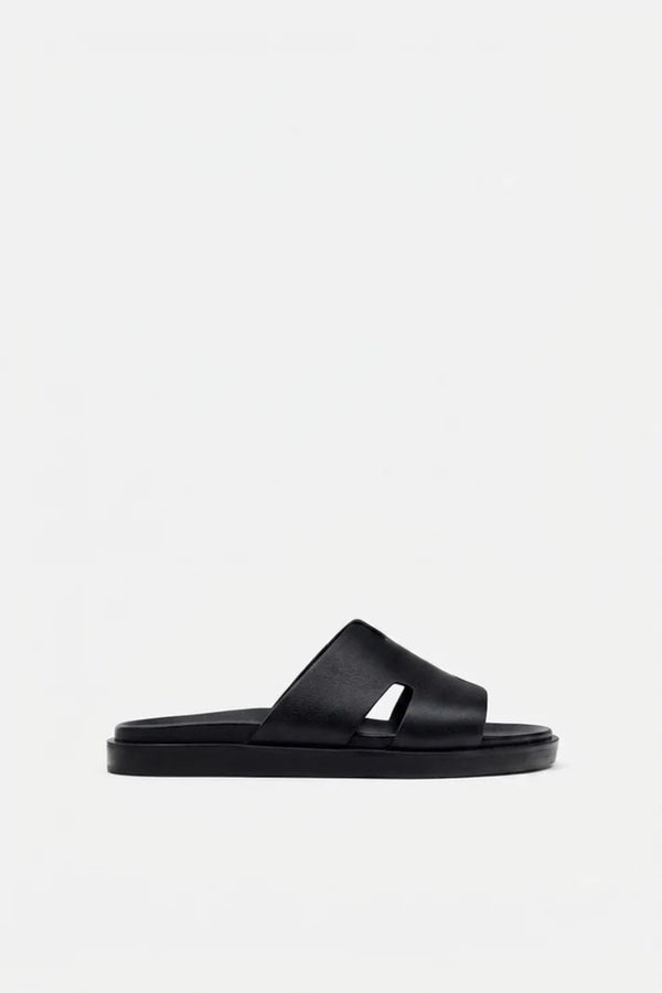 Sandales Cuir Noir - LPixel Shoes