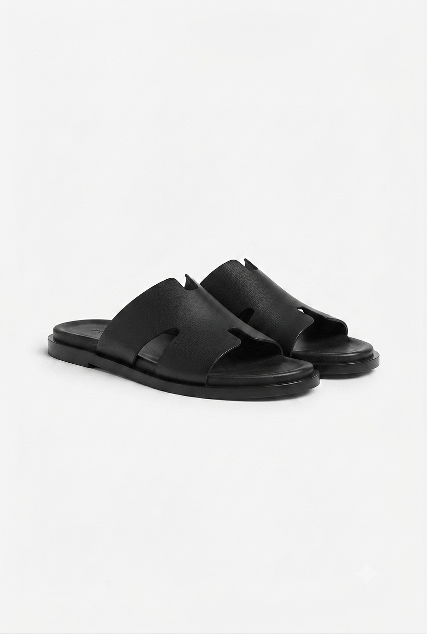 Sandales Cuir Noir