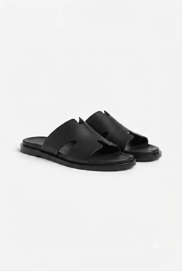 Sandales Cuir Noir - LPixel Shoes
